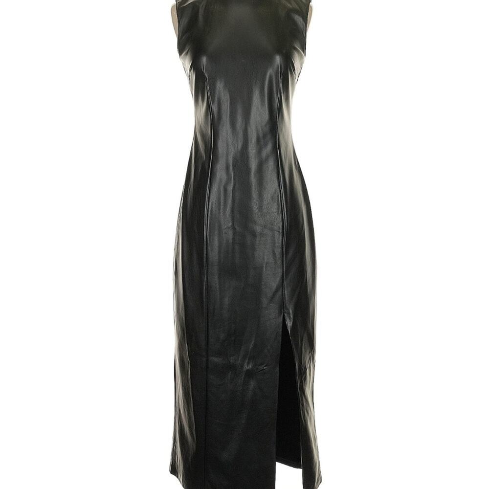 House of Harlow 1960 Black No Sleeve Sheath Midi Dress Size Small